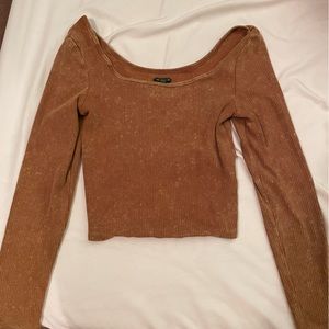 Yellow acid wash crop top